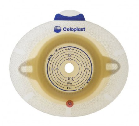 Coloplast Ostomy Barrier SenSura® Flex Xpro Precut, Extended Wear Double Layer Adhesive 60 mm Flange Blue Code System 1-9/16 Inch Opening - Box of 5 - 10036-BX
