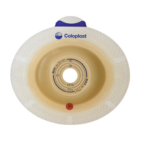 Coloplast Ostomy Barrier SenSura® Flex Xpro Precut, Extended Wear Double Layer Adhesive 50 mm Flange Red Code System 1-1/8 Inch Opening - Box of 5 - 11027-BX