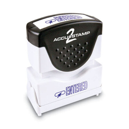 ACCUSTAMP2® Pre-Inked Shutter Stamp, Blue, ENTERED, 1.63 x 0.5 - Each - COS-035573-EA