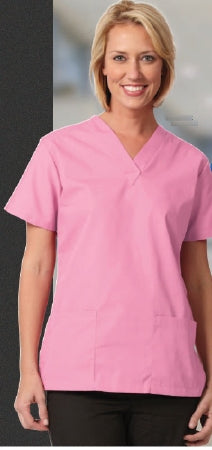 Fashion Seal Uniforms Scrub Shirt 3X-Large Ceil Blue 2 Pockets Short Set-In Sleeve Female - Each - 7347-3XL-EA