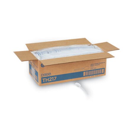 Dixie® Plastic Cutlery, Heavyweight Teaspoons, White, 1,000/Carton - CT/1 - DXE-TH217-CT