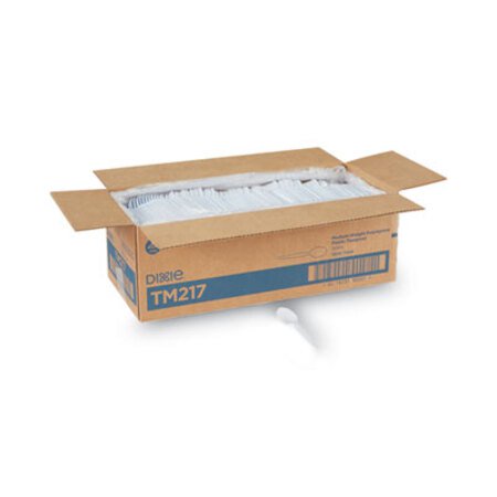 Dixie® Plastic Cutlery, Heavy Mediumweight Teaspoons, White, 1,000/Carton - CT/1 - DXE-TM217-CT
