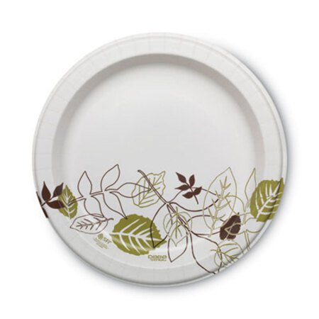 Dixie® Pathways Soak Proof Shield Heavyweight Paper Plates, 10.13" dia, Green/Burgundy, 125/Pack - Pack of 1 - DXE-SXP10PATHPK-PK