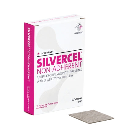 3M Systagenix/KCI Silver Alginate Dressing Silvercel™ Non-Adherent 2 X 2 Inch Square Sterile - Each - 900202-EA