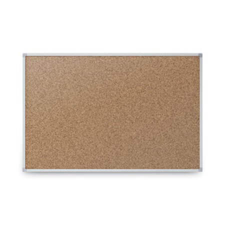Mead® Economy Cork Board with Aluminum Frame, 24 x 18, Natural Surface, Silver Aluminum Frame - Each - MEA-85360-EA