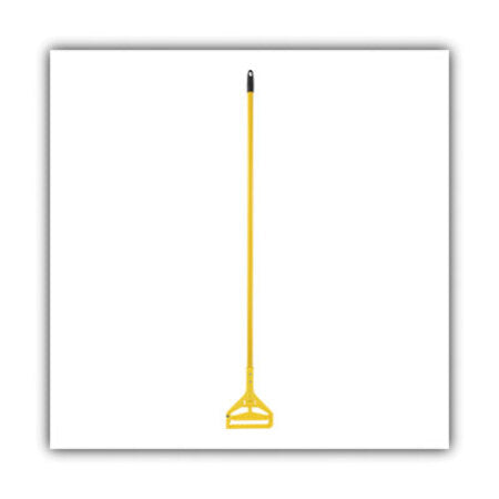 Boardwalk® Quick Change Side-Latch Plastic Mop Head Handle, 60" Aluminum Handle, Yellow - Each - BWK-620-EA