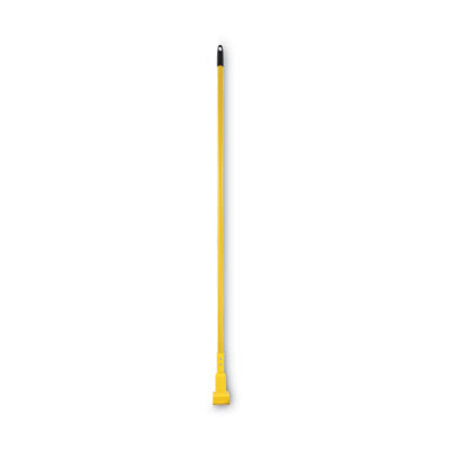 Boardwalk® Plastic Jaws Mop Handle for 5 Wide Mop Heads, Aluminum, 1" dia x 60", Yellow - Each - BWK-610-EA