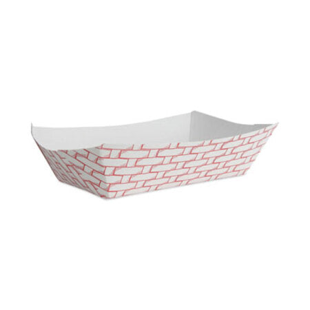 Boardwalk® Paper Food Baskets, 5 lb Capacity, Red/White, 500/Carton - CT/1 - BWK-30LAG500-CT