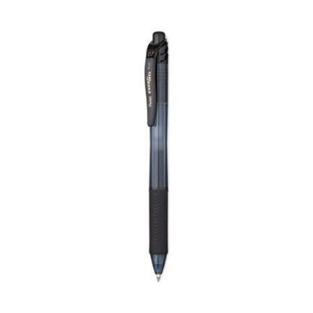 Pentel® EnerGel-X Gel Pen, Retractable, Medium 0.7 mm, Black Ink, Black Barrel, Dozen - DZ/1 - PEN-BL107A-DZ