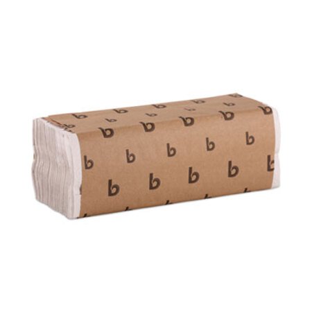 Boardwalk® C-Fold Paper Towels, 1-Ply, 11.44 x 10, Bleached White, 200 Sheets/Pack, 12 Packs/Carton - CT/1 - BWK-6220-CT