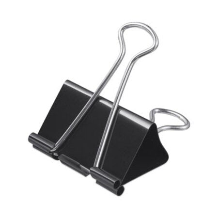 Universal® Binder Clips with Storage Tub, Large, Black/Silver, 12/Pack - Pack of 1 - UNV-11112-PK