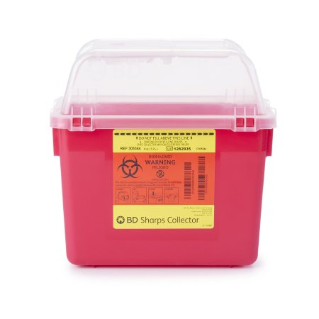 BD Sharps Container BD™ Red Base 26 X 29 X 17 cm Vertical Entry 2 Gallon - Each - 305344-EA