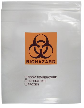 Minigrip Specimen Transport Bag with Document Pouch Speci-Zip® 8 X 10 Inch Zip Closure Biohazard Symbol / Storage Instructions NonSterile - Case of 1000 - IP810B3T-CS