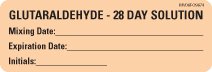 Precision Dynamics Drug Label MedVision® Anesthesia Label Glutaraldehyde 28 Day Solution Mixing Date_ExpirationDate_ Int Orange 1 X 2-15/16 Inch - Roll of 1 - MV06FO9674-RL