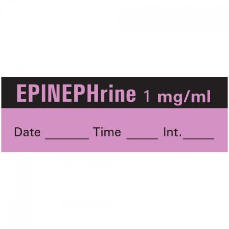 Precision Dynamics Drug Label PDC® Anesthesia Label EPINEPHrine 1mg/mL date_time_int_ Violet 1/2 X 1-1/2 Inch - Roll of 1 - AN-6D1-RL