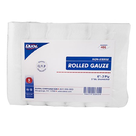 Dukal Conforming Bandage Dukal™ 6 Inch X 5 Yard 6 per Pack NonSterile 2-Ply Roll Shape - Case of 8 - 406-CS