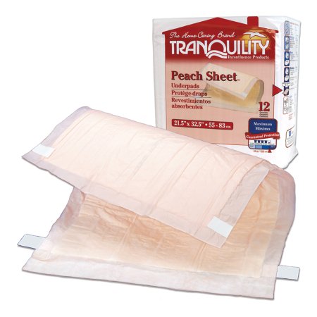 Principle Business Enterprises Disposable Underpad Tranquility® Peach Sheet 21-1/2 X 32-1/2 Inch Super Absorbent Polymer Heavy Absorbency - Pack of 1 - 2074-PK