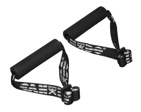 Fabrication Enterprises Resistance Band Handles Cando® 1 Pair, Standard Size, Foam, Black, Heavy Duty Webbing - Pair - 10-5330-PR