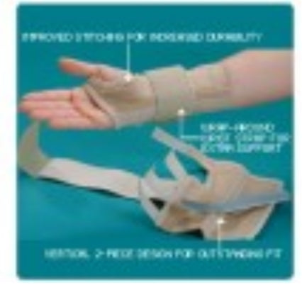 Patterson Medical Supply Wrist Brace with Wrist Strap Rolyan® AlignRite™ Contoured Cotton / Rubber Left Hand Beige Small - Each - A619013-EA