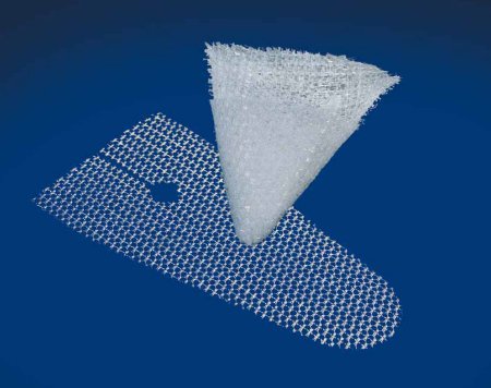 Medtronic MITG Hernia Repair Mesh Parietex™ Plug and Patch System Partially Absorbable Knitted Polyester Monofilament / Polylactic Acid (PLA) 8 cm Diameter Round Plug with Keyhole Patch Style - Box of 3 - PNP8X3-BX