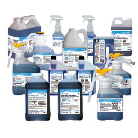 Lagasse Diversey™ Virex® II 256 Surface Disinfectant Cleaner Quaternary Based Manual Pour Liquid Concentrate 1 gal. Jug Mint Scent NonSterile - Case of 4 - DVO04332-CS