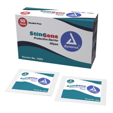Dynarex Skin Barrier Wipe StingGone™ 20% Strength Polyaminopropyl Biguanide Individual Packet NonSterile - Each - 1503-EA