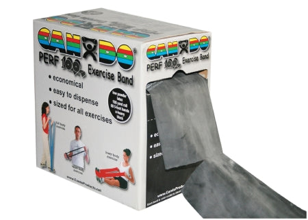 Fabrication Enterprises Exercise Resistance Band CanDo® Perf 100™ Black 5 Inch X 100 Yard X-Heavy Resistance - Each - 10-5195-EA
