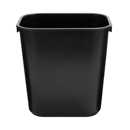 RJ Schinner Co Trash Can Deskside 13-5/8 Quart Rectangular Black LLDPE Open Top - Each - FG295500BLA-EA