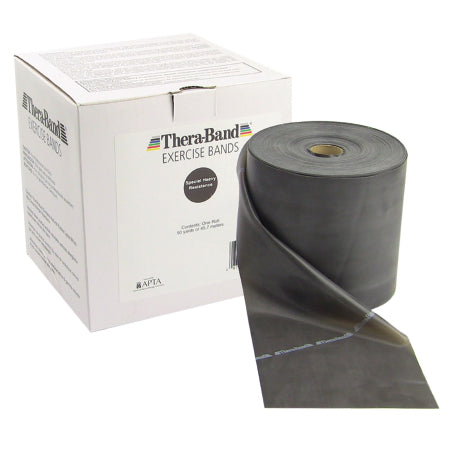 Fabrication Enterprises Exercise Resistance Band TheraBand® Black 5 Inch X 50 Yard X-Heavy Resistance - Each - 10-1010-EA