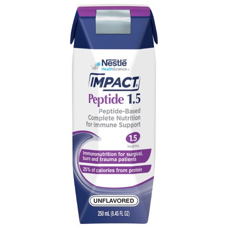 Nestle Healthcare Nutrition Tube Feeding Formula Impact® Peptide 1.5 Unflavored Liquid 250 mL Carton - Each - 10043900974009-EA