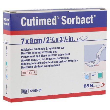 BSN Medical Antimicrobial Mesh Dressing Cutimed® Sorbact® 2-3/4 X 3-1/2 Inch Rectangle Sterile - Box of 5 - 7216111-BX