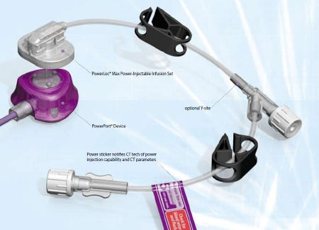 BD Huber Infusion Set PowerLoc® Max 19 Gauge 1-1/2 Inch 8 Inch Tubing Without Port - Case of 25 - 0141915-CS