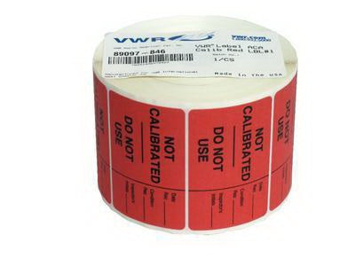 VWR International Pre-Printed Label VWR® Auxiliary Label Red Not Calibrated–Do Not Use Black Safety and Instructional 2 X 3 Inch - Roll of 1 - 89097-846-RL