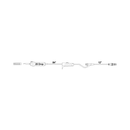 Smiths Medical Primary IV Administration Set Medex™ Gravity 1 Port 20 Drops / mL Drip Rate With Filter 100 Inch Tubing - Case of 25 - SM5009-CS