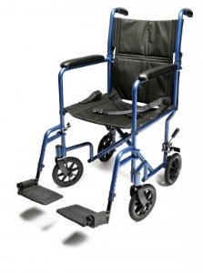 Graham-Field Transport Wheelchair Everest & Jennings® Aluminum Frame 250 lbs. Weight Capacity Full Length / Fixed Height / Padded Arm Black Upholstery - Each - EJ784-1-EA