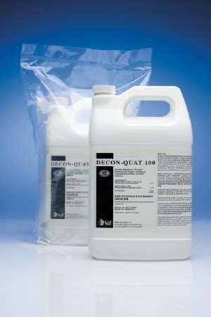 Fisher Scientific DECON-QUAT® 100 Surface Disinfectant Cleaner Quaternary Based Manual Pour Liquid Concentrate 1 gal. Jug Benzaldehyde Scent NonSterile - Case of 4 - 19546850-CS