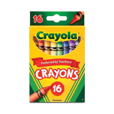 Crayola® Classic Color Crayons, Peggable Retail Pack, 16 Colors/Pack - Box of 1 - CYO-523016-BX