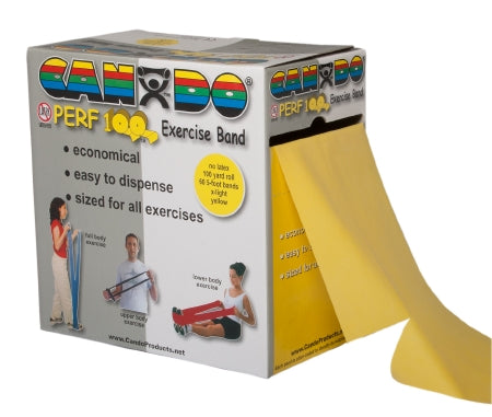 Fabrication Enterprises Exercise Resistance Band CanDo® Perf 100™ Yellow 5 Inch X 100 Yard X-Light Resistance - Each - 10-5691-EA