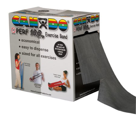Fabrication Enterprises Exercise Resistance Band CanDo® Perf 100™ Black 5 Inch X 100 Yard X-Heavy Resistance - Each - 10-5695-EA