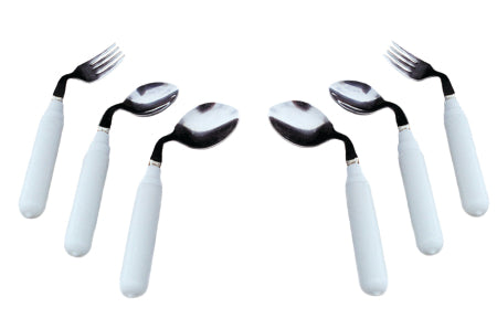 Fabrication Enterprises Teaspoon Comfort Grip Left Handed White Vinyl-Coated - Each - 61-0047L-EA