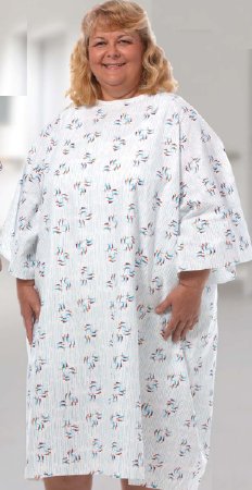 Fashion Seal Uniforms Patient Exam Gown Up to 5X-Large Raindrops Print Reusable - Each - 735-NS-EA