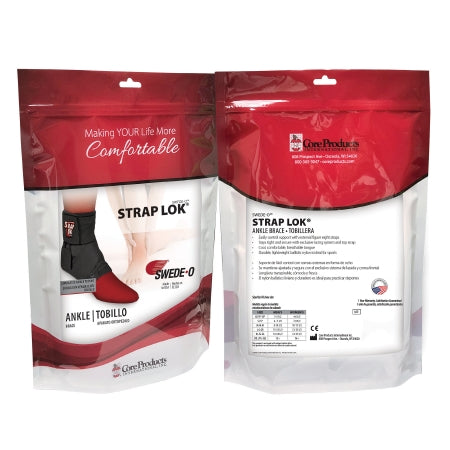 Core Products Ankle Brace Swede-O® Strap Lok® X-Small Strap Closure Foot - Each - AKL-6334-BK-1XS-EA