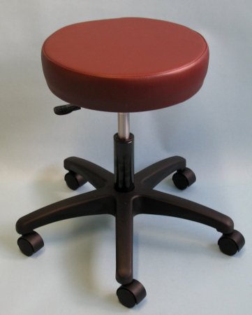Brandt Industries Exam Stool Econobuoy Backless Pneumatic Height Adjustment 5 Casters Burgundy - Each - 13421BURG-EA
