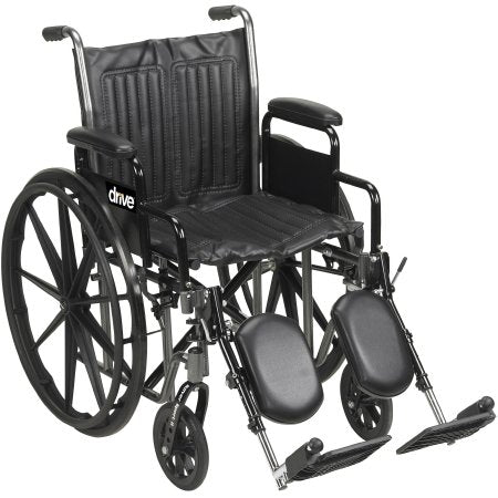 Drive Medical Wheelchair drive™ Silver Sport 2 Dual Axle Full Length Arm Elevating Legrest Black Upholstery 18 Inch Seat Width Adult 300 lbs. Weight Capacity - Each - SSP218DFA-ELR-EA
