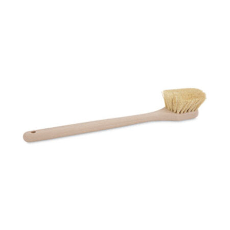 Boardwalk® Utility Brush, Cream Tampico Bristles, 5.5" Brush, 14.5" Tan Plastic Handle - Each - BWK-4220-EA