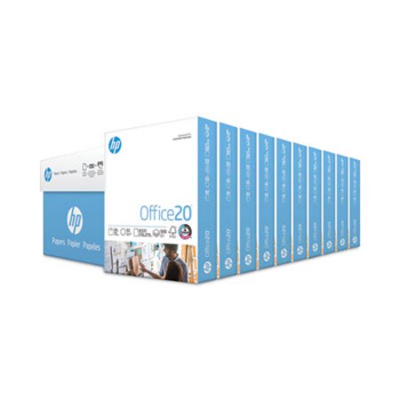 HP Papers Office20 Paper, 92 Bright, 20 lb Bond Weight, 8.5 x 11, White, 500 Sheets/Ream, 10 Reams/Carton - CT/1 - HEW-112101-CT