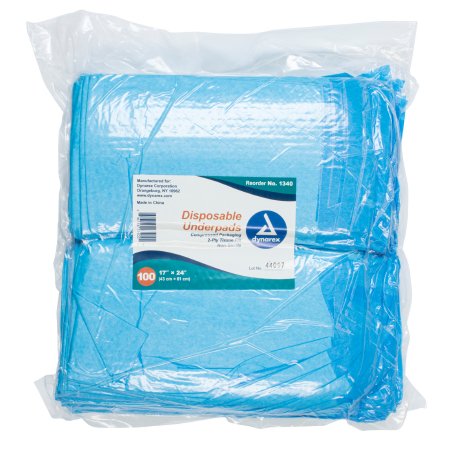 Dynarex Disposable Underpad Dynarex® 17 X 24 Inch Fluff Light Absorbency - Case of 300 - 1340-CS