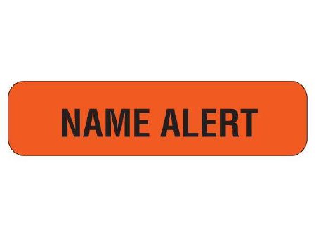 Shamrock Scientific Pre-Printed Label Advisory Label Red NAME ALERT Black Caution 5-16 X 1-1/4 Inch - Roll of 1 - UPCR-1020-RL