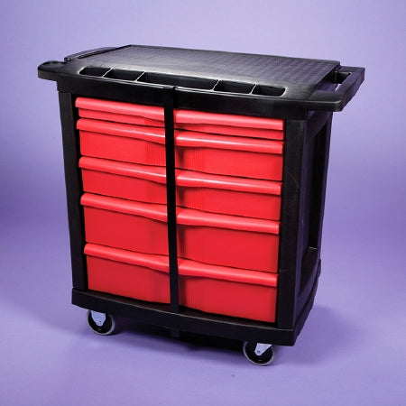 Health Care Logistics Utility Cart 32.625 X 19.937 X 33.5 Inch Black / Red - Each - 17935-EA