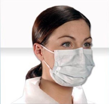 Alpha ProTech Procedure Mask Critical Cover® CoolOne™ Pleated Earloops One Size Fits Most Blue NonSterile ASTM Level 1 Adult - Case of 500 - BL 6055-CS